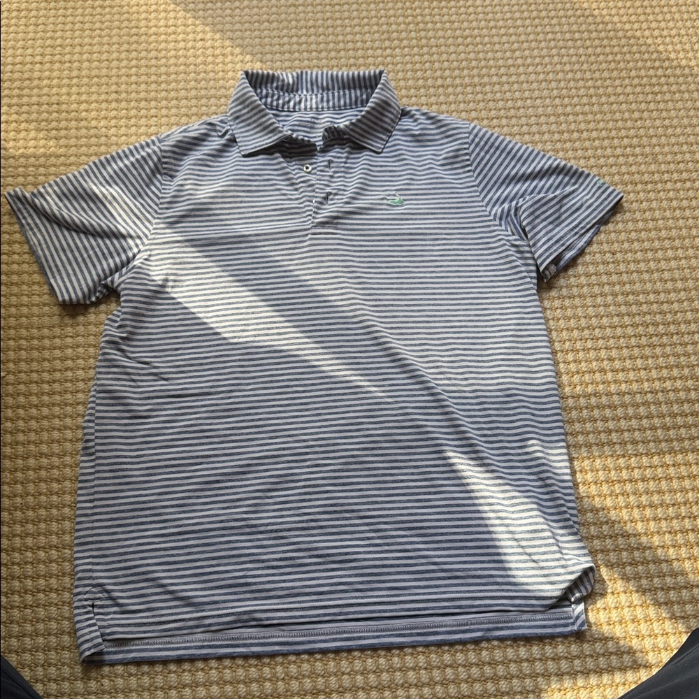 Vineyard Vines Blue and White Striped Polo